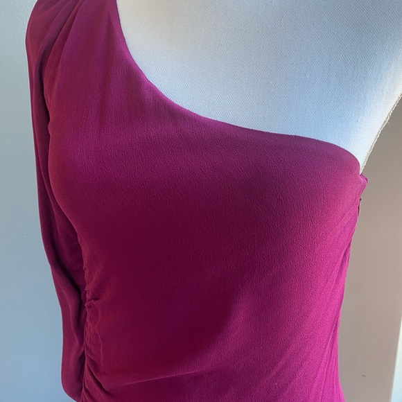Cynthia Vincent Ruched One Shoulder Cocktail Dress - Picture 5 of 13